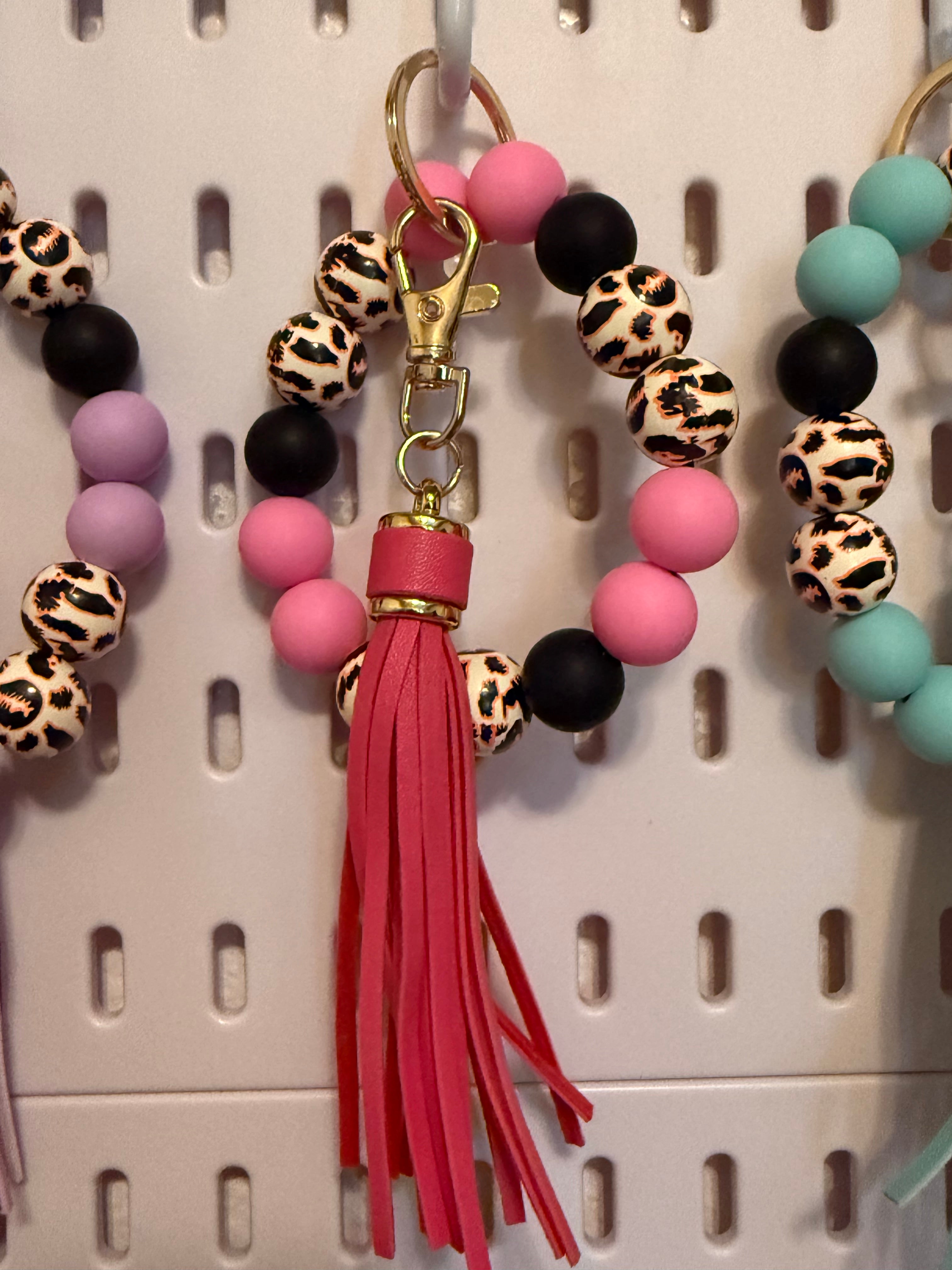Pink Animal Print Wristlet