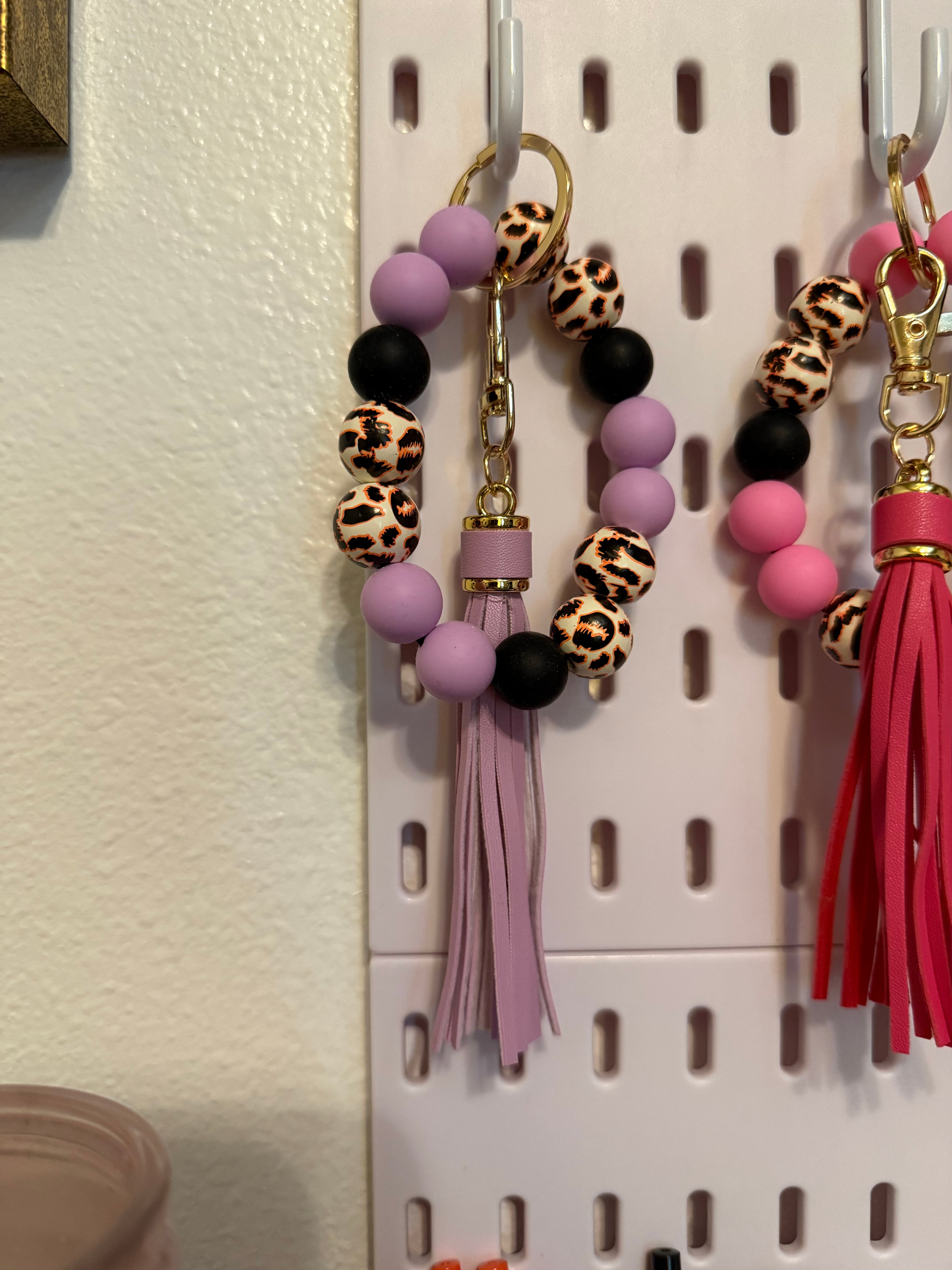 Purple Animal Print Wristlet